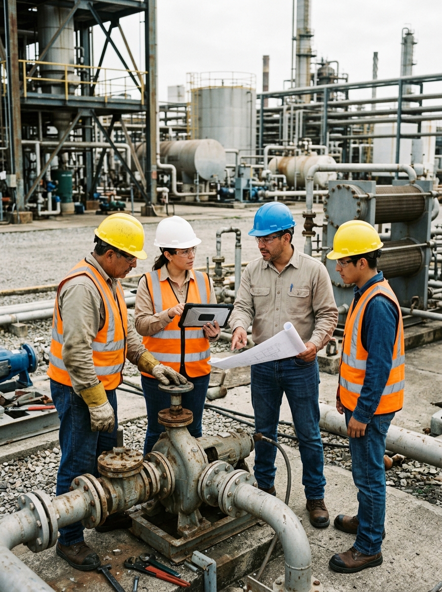 Equipo integral en faena industrial