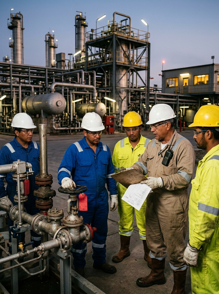 Instalación Oil & Gas con gestión de riesgo operacional